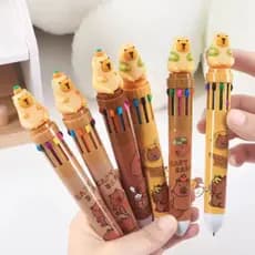 Caneta 10 Cores Capivara Capybara Divertida Sortida Capilovers