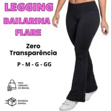 Calça Flare Legging Bailarina Feminina Cintura Alta Levanta Bumbum PROMOÇÃO