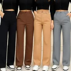 Calça Alfaiataria Pantalona Cintura Alta Com Bolso Premium Wide Promoção