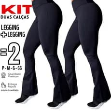 Kit 2 Calça Suplex Flare Bailarina Modela Bumbum Cintura Alta PROMOÇÃO