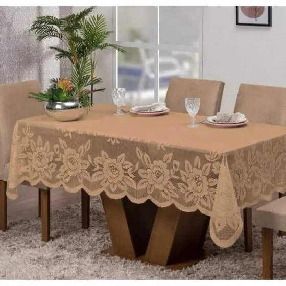 Toalha De Mesa - Toalha de Mesa Renda Clássica Luxo Decorativa