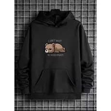 Moletom Canguru Com Capuz Masculino e Feminino Algodão Urso Hibernando