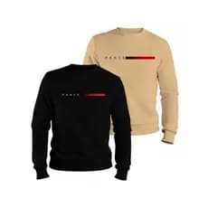 Kit 2 Blusa Moletom Paris Degrade Gola Redonda Blusa De Frio Algodão Casaco Feminino Masculino