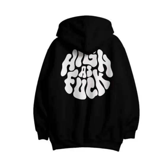 Moletom Canguru Unissex High as Fuck Blusa Frio Com bolso Capuz Casaco Feminino Masculino