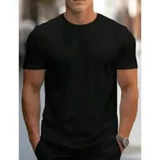 Camisa masculina 100% poliéster lisa (camiseta).