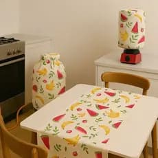 Kit Cozinha 3 Peças Jogo Capa Butijão Liquidificador Caminho De Mesa