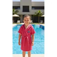 Roupão atoalhado pink Stitch rosa e Stitch azul - Pós banho, praia e piscina - Com capuz