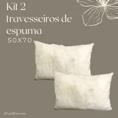 Kit 2 Travesseiro Flocos de Espuma 70cm x 50cm