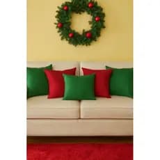 Kit com 2, 4, 6, 8 e 10 Capas Almofadas 45x45 cm Vermelha Lisas e Verde Lisas.