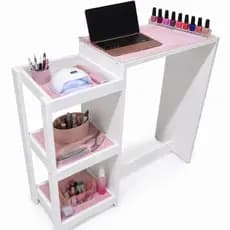 Mesa Manicure Prática com Bandejas Para Estufa 60cm Para Salão de Cabeleireiro