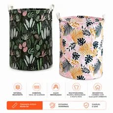 Cesto Organizador Dobrável Estampado | Porta Roupas Brinquedos Lavanderia