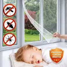 Tela Mosquiteiro Para Janela 150x180cm Com Velcro Anti-inseto Pernilongo Removível