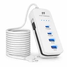 Extensão Tomada Adaptador Carregador Celular Usb Pd 4 Portas