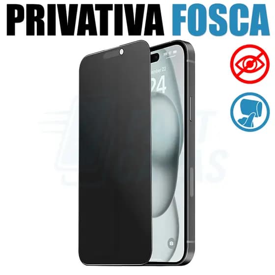 Película Privacidade Fosca iPhone  Cerâmica Anti Espião 16 15 14 13 X XR 11 Pro 12 XS Pro Max Plus