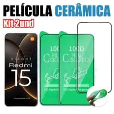 Kit 2 Película Cerâmica Xiaomi Redmi 15 2025 Não Quebra Hidrogel 9D 3D Flexível Transparente 6,9 6.9
