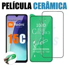 Película Cerâmica Xiaomi Redmi 15C Não Quebra Hidrogel 9D 3D Flexível Transparente Anti-Impacto