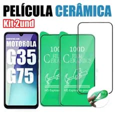 Kit 2 Película Cerâmica Motorola G35 G75 5G Moto G Não Quebra Hidrogel 9D 3D Flexível Protetor Tela