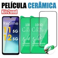 Kit 2 Película Cerâmica Xiaomi Realme 11 12 5G Não Quebra Hidrogel 9D 3D Flexível Transparente