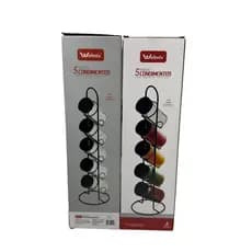 Kit Porta Condimentos tempero com Suporte vertical – Saleiro e Pimenteiro  5 Potes Vidro + Suporte Vertical