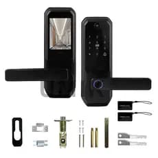 Uniwity Fechadura Digital Inteligente com Camera WiFi Tuya Biometria Senha Cartao Impressao Digital