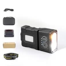 Uniwity Headlamp LED com Sensor Recarregável USB 5 Modos Clipe de Boné e Ângulo Ajustável