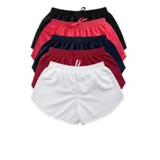 KIT 5 short  tactel feminino para praia corrida caminhada soltinho e confortável de secagem rápida P ao EXG