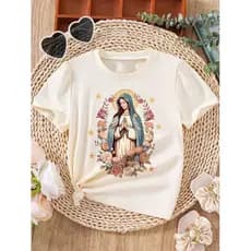 Camiseta Infantil Camisa Nossa Senhora De Guadalupe Blusa Religiosa