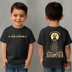 Camiseta Infantil Católica Nossa Senhora Aparecida Camisa Dai-nos a Benção Blusa Demonstre sua Fé