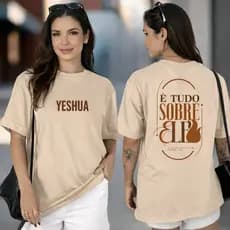 Camiseta Feminina Yeshua Estampada Camisa Cristã  Fardamento Igreja