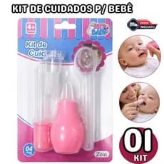 Kit Cuidados Para Bebê 4 Peças - Saúde e Higiene Infantil Completo