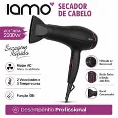 IAMO Secador De Cabelo 2000W - Alta Performance e Rapidez