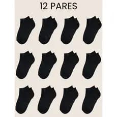 12 Pares De Meias Respiráveis De Algodão De Corte Baixo Que Absorvem O Suor Para Homens E Mulheres