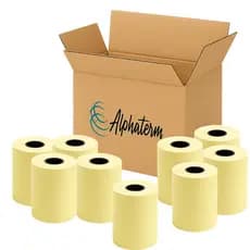 Alphaterm Bobina Térmica 80x40 Cupom Fiscal PDV Cor Amarelo Kit com 30 Unidades