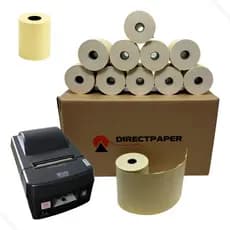 Bobina Térmica 80x40 Amarela Impressora Cupom Fiscal PDV ECF DirectPaper Caixa com 30 Rolos