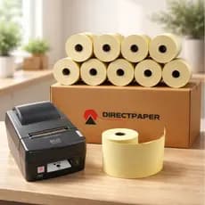 Bobina Térmica 80x40 Amarela Cupom Fiscal Impressora Térmica PDV Delivery Senha 90 Rolos Kit Atacado Papel Térmico