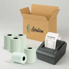 Bobina Térmica Verde 80x40 Cupom Fiscal PDV Delivery Senha 10 Rolos Papel Térmico Premium BPA Free Alphaterm