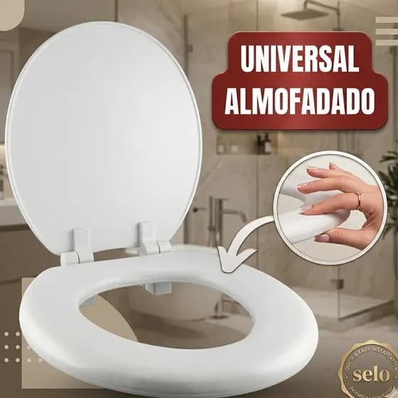 Assento Sanitário Almofadado Premium Oval Universal Branco