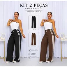 Unidade ou kit 2 Calça Pantalona duna feminina inverno para o trabalhar PROMOÇÃO