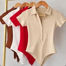 BODY FEMININO GOLINHA DE BOTOES GOLA POLO OU KIT BODY
