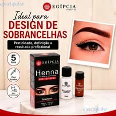 kit 2 Henna Sobrancelha Egípcia Alta Fixação Longa Duração Modelo Rena