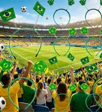Tiara de Torcedor Brasil - Modelos Aleatórios, Ideal para Copa 2026 e Festas de Torcida, Estilo aleatorio