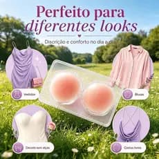 kit 20 Protetor de Silicone Fino Tapa Mamilos Reutilizável Cor Pele Invisível para Vestidos e Festa