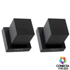 Kit 2 Acabamento Registro Pressão Quadrado ABS Preto Padrão Deca