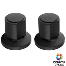 Kit 2 Acabamento Registro Banheiro C40 ABS Preto Padrao Deca