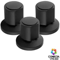Kit 3 Acabamento Registro Banheiro C40 ABS Preto Padrao Deca