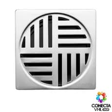 Grelha ABS Para Ralo Automático Quadrado Cromado 15x15