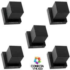 Kit 5 Acabamento Registro Pressão Quadrado ABS Preto Padrão Deca