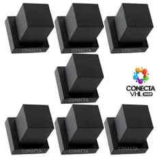 Kit 7 Acabamento Registro Pressão Quadrado ABS Preto Padrão Deca