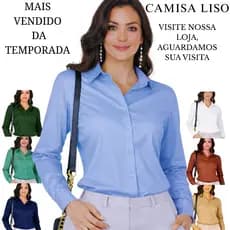 Camisa Lisa Feminina em Crepinho M G GG G1 Leve e Sofisticada