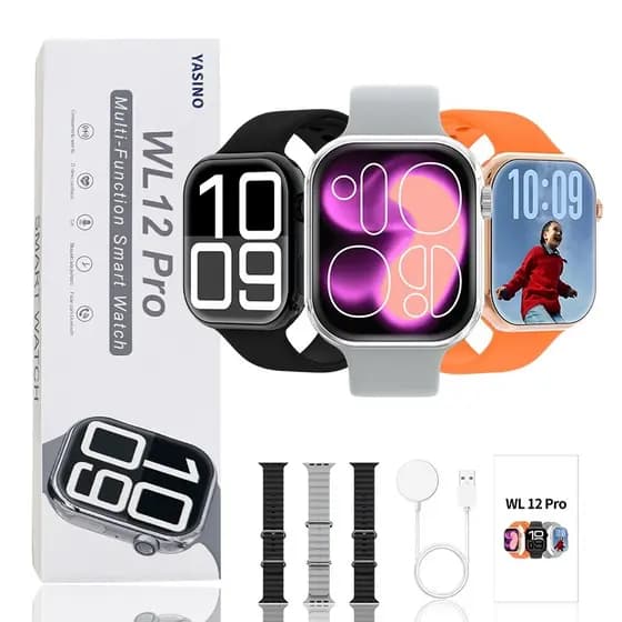Smartwatch WL12 PRO(46mm) 2026 2 Pulseiras unisex Esportes Faz Recebe Chamada  inteligente GPS